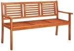 vidaXL 3-Sitzer-Gartenbank mit Auflage 150 cm Massivholz HellGr&uuml;n Eukalyptus
