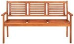 vidaXL 3-Sitzer-Gartenbank mit Auflage 150 cm Massivholz Eukalyptus Grau