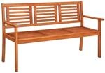 vidaXL 3-Sitzer-Gartenbank mit Auflage 150 cm Massivholz Eukalyptus Beige