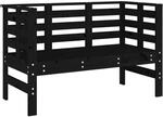 vidaXL Gartenbank Schwarz 111,5x53x71 cm Massivholz Kiefer