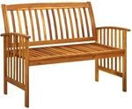vidaXL Gartenbank mit Kissen 119 cm Massivholz Akazie Dunkelgrau