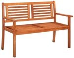 vidaXL 2-Sitzer-Gartenbank mit Auflage 120 cm Massivholz Eukalyptus Gr&uuml;n