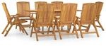 vidaXL 9-Tlg Garten-Essgruppe Massivholz Teak 3154922