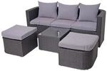 MCW Lounge-Set J37 4-Teilig Anthrazit Kissen Hellgrau
