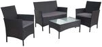 MCW 2-1-1 Poly-Rattan Garten-Garnitur Hamar Anthrazit Kissen Anthrazit