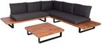 MCW Garten-Garnitur H54 2er-Set Braun Polster Dunkelgrau