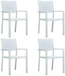 vidaXL Gartenst&uuml;hle 4 Stk Wei&szlig; Kunststoff Rattan-Optik 47888