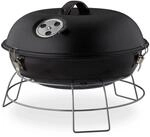 Relaxdays Kugelgrill Stahl Schwarz Tragbar 27 cm x 36 cm 2,2 kg