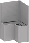 Biohort Sichtschutz zu Belvedere L100 2Stk ohne Acrylglas Silber-Metallic