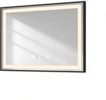 Emke Badspiegel mit Beleuchtung 70x50cm Schwarzer Rand Spiegel mit Touch...