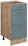 Vicco K&uuml;chenunterschrank R-Line Blau-Grau/Goldkraft Eiche 40 cm mit Schubladen ohne