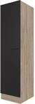 Flex-Well Exclusiv K&uuml;chen-Geschirrschrank Capri 50 cm Schwarz Matt-Endgrain Oak