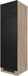 Flex-Well Exclusiv K&uuml;chen-Ger&auml;teumbauschrank Capri 60cm Schwarz Matt-Endgrain...