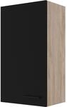 Flex-Well Exclusiv K&uuml;chen-Oberschrank Capri 50x 89cm Schwarz Matt-Endgrain Oak