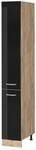 Vicco Apothekerschrank R-Line Schwarz Hochglanz/Goldkraft Eiche 30 cm