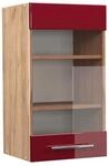 Vicco K&uuml;chenglasschrank Fame-Line Bordeaux Hochglanz/Goldkraft Eiche 40 cm