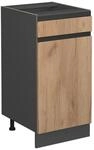 Vicco K&uuml;chenunterschrank R-Line Goldkraft Eiche/Anthrazit 40 cm J-Shape ohne