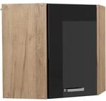 Vicco Eckh&auml;ngeschrank R-Line K&uuml;chen-Eckschrank Schwarz Hochglanz/Goldkraft...