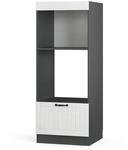 Vicco Mikrowellenschrank Fame-Line Wei&szlig; Landhaus/Anthrazit 60 cm Offen