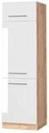 Vicco K&uuml;hlumbauschrank Fame-Line Wei&szlig; Hochglanz/Goldkraft Eiche 60 cm