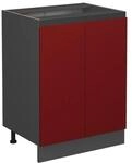 Vicco K&uuml;chenunterschrank R-Line Rot/Anthrazit 60 cm J-Shape ohne Arbeitsplatte