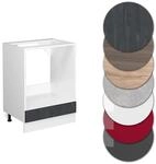 Vicco Herdumbauschrank R-Line Herdschrank Schwarz Beton/Wei&szlig; 60 cm AP Eiche