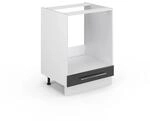 Vicco Herdumbauschrank Fame-Line Anthrazit Hochglanz/Wei&szlig; 60 cm ohne...