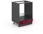 Vicco Herdumbauschrank Fame-Line Bordeaux Hochglanz/Anthrazit 60 cm ohne