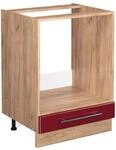 Vicco Herdumbauschrank Fame-Line Bordeaux Hochglanz/Goldkraft Eiche 60 cm ohne