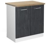 Vicco Sp&uuml;lenunterschrank R-Line K&uuml;chenunterschrank f&uuml;r die Sp&uuml;le Schwarz