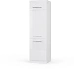 Vicco K&uuml;hlumbauschrank Fame-Line Hochschrank f&uuml;r die K&uuml;che Wei&szlig; Hochglanz/Wei&szlig;