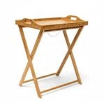 Relaxdays Tabletttisch Bambus Natur Klappbar 63,5 cm x 55 cm x 35 cm