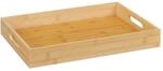 Relaxdays Fr&uuml;hst&uuml;ckstablett Bambus Natur mit Griffen 40 cm x 30 cm x 5,5 cm 0,7 kg