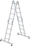 PROREGAL Vielzweckleiter 4-Teilig mit Traverse 4 x 4 Sprossen