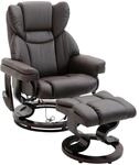 HOMCOM Massagesessel mit Liegefunktion Kunstleder Braun 79 x 82 x 101 cm