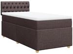 vidaXL Boxspringbett mit Matratze Dunkelbraun 100x200 cm Stoff 3286601
