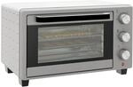 HOMCOM Minibackofen 21L mit 1 Drahtgestell 1 Backblech 3 Kochmodi Glas Silber