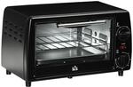 HOMCOM Mini Backofen 10 Liter 750W Backblech und Rost 36,5x26x22 cm Schwarz