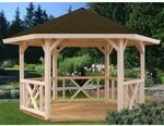 Palmako Holz-Pavillon Betty Natur unbehandelt 384 cm x 337 cm ohne Fu&szlig;boden