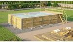 Weka Massivholzpool 595 Gr.2 Technikraum/Sonnendeck 490 x 644 x 203 cm Hellgrau