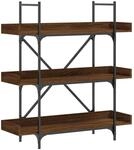 vidaXL B&uuml;cherregal 3 B&ouml;den Braun Eichen-Optik 100x33x108,5 cm