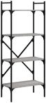 vidaXL B&uuml;cherregal 4 F&auml;cher Grau Sonoma 56x31,5x138,5 cm Holzwerkstoff
