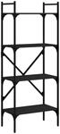 vidaXL B&uuml;cherregal 4 F&auml;cher Schwarz 56x31,5x138,5 cm Holzwerkstoff