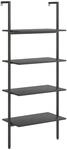 vidaXL Leiterregal mit 4 B&ouml;den Schwarz 64x35x152,5 cm 336384