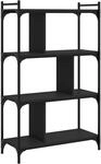 vidaXL B&uuml;cherregal 4 B&ouml;den Schwarz 76x32x123 cm Holzwerkstoff
