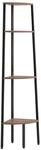vidaXL Eckregal mit 4 Ablagen Dunkelbraun und Schwarz 45,5x31,5x150 cm