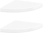 vidaXL Eck-Schweberegale 2 Stk Hochglanz-Wei&szlig; 35x35x3,8 cm MDF 323908