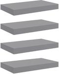 vidaXL Schwebende Wandregale 4 Stk Grau 40x23x3,8cm MDF 323849