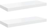 vidaXL Schweberegale 2 Stk Hochglanz-Wei&szlig; 60x23,5x3,8 cm MDF 323749