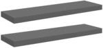 vidaXL Schweberegale 2 Stk Hochglanz-Grau 80x23,5x3,8 cm MDF 323794
